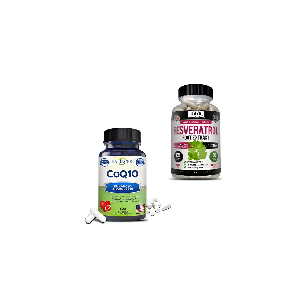 Pack Resveratrol 1200 mg & Coenzima Q10 400 mg 240 Cáp