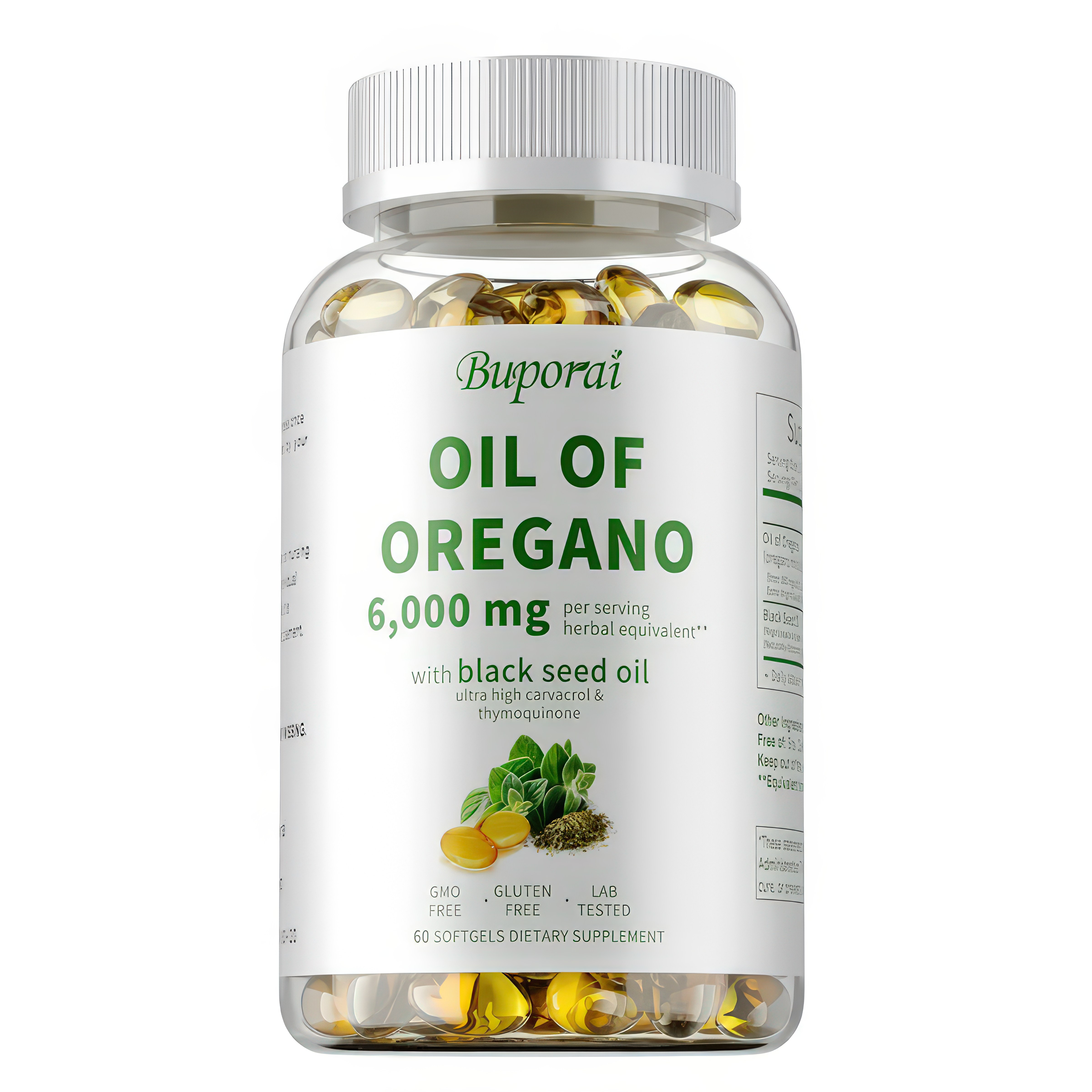 Aceite De Orégano Con Carvacrol Buporai De 120 Cápsulas