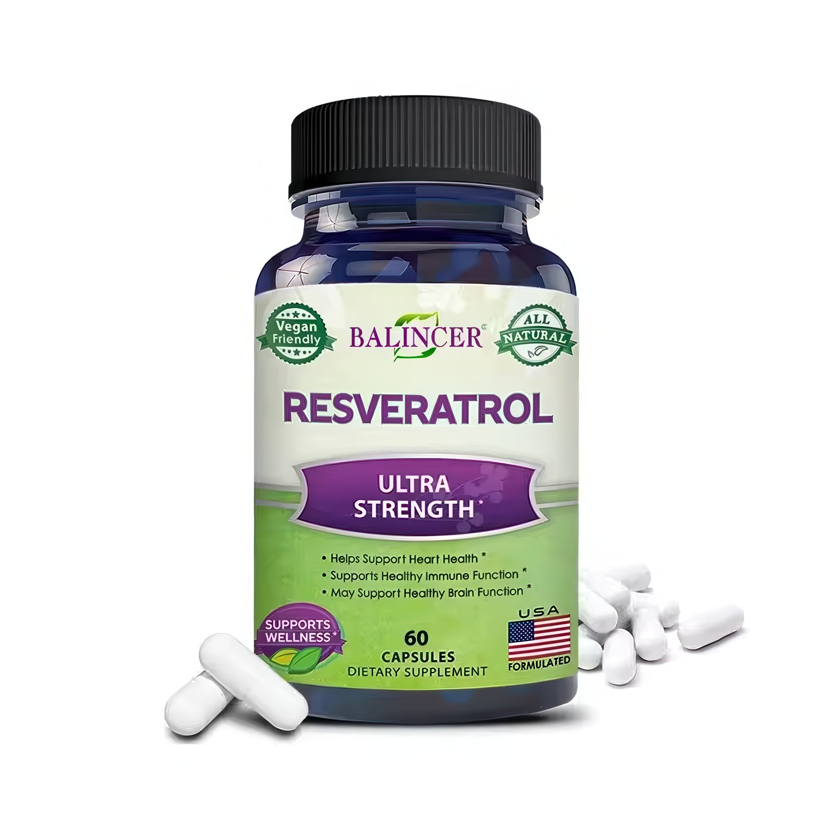 Resveratrol 1000 mg Máximo Poder Antioxidante 60 Cápsulas