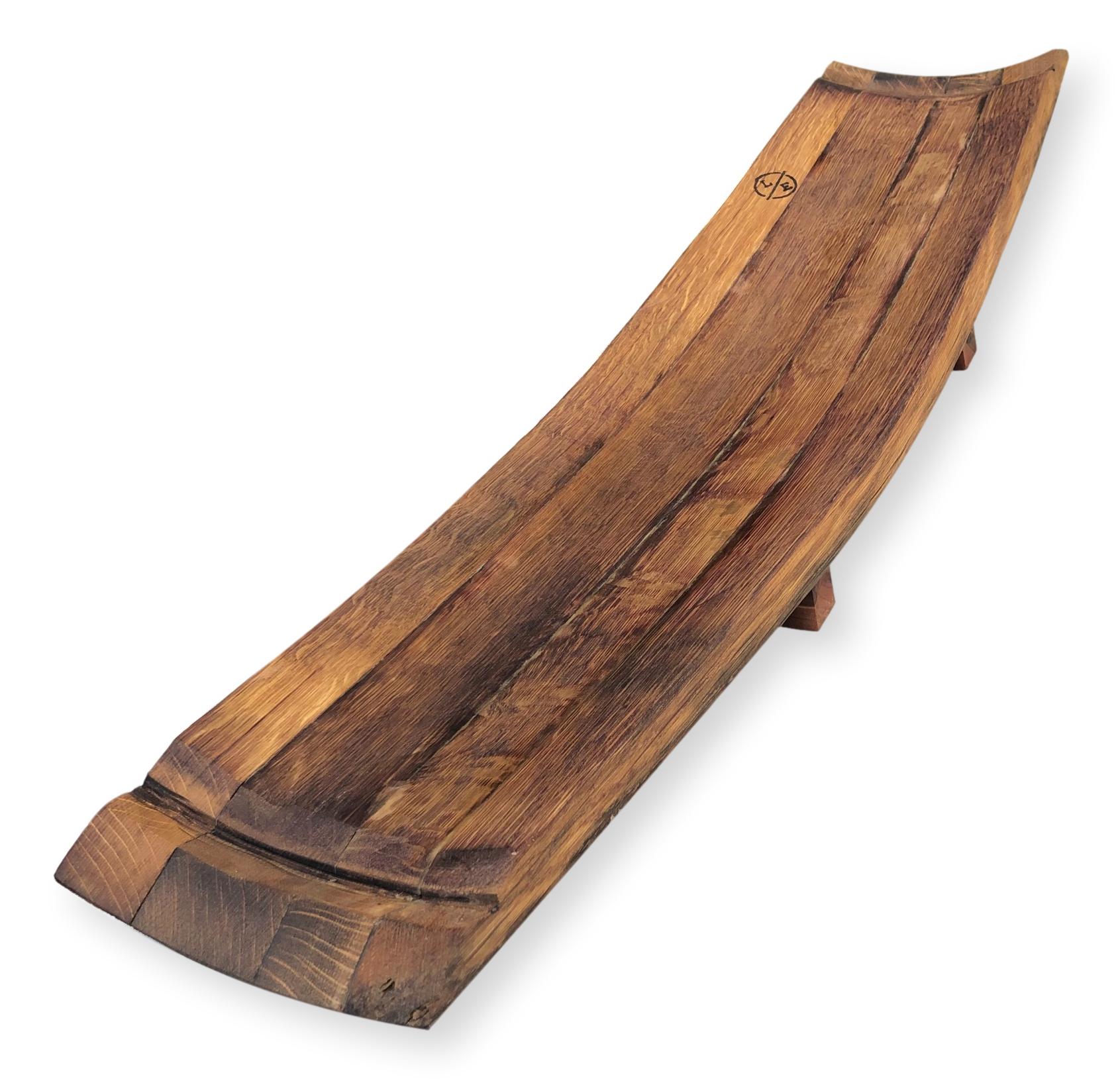 Fuente larga de madera de roble de barrica de vino