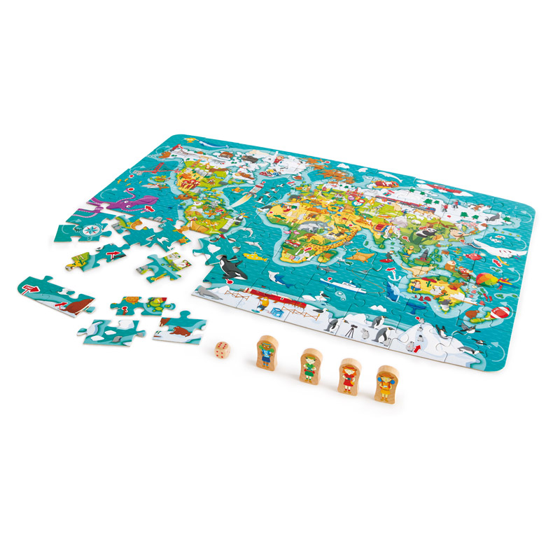 Caja de Puzzle y Juego Gira por el Mundo