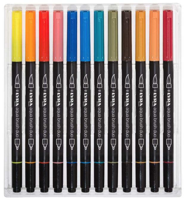Plumón Aqua Brush Duo 24 Colores Lyra