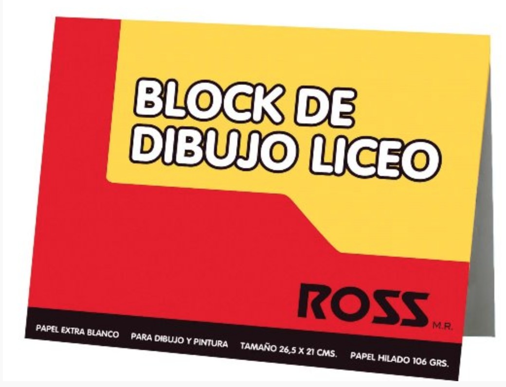 Block Dibujo Liceo 10 Hojas Ross