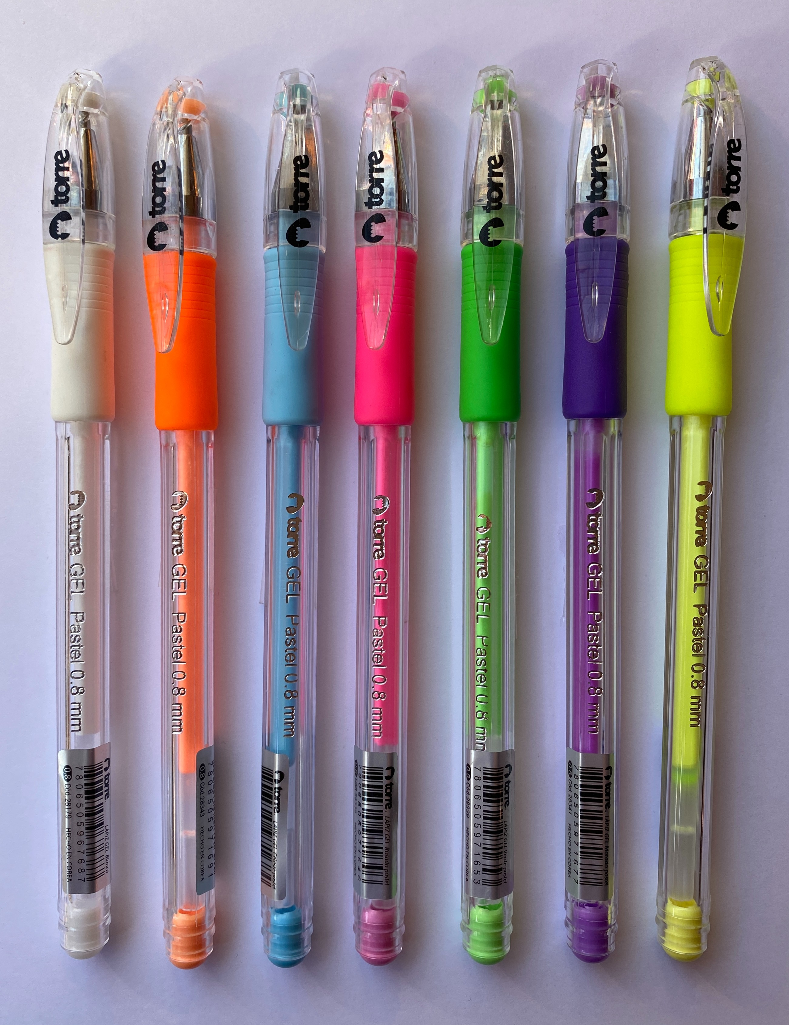 Lápiz Tinta Gel 0.8mm colores pastel Torre