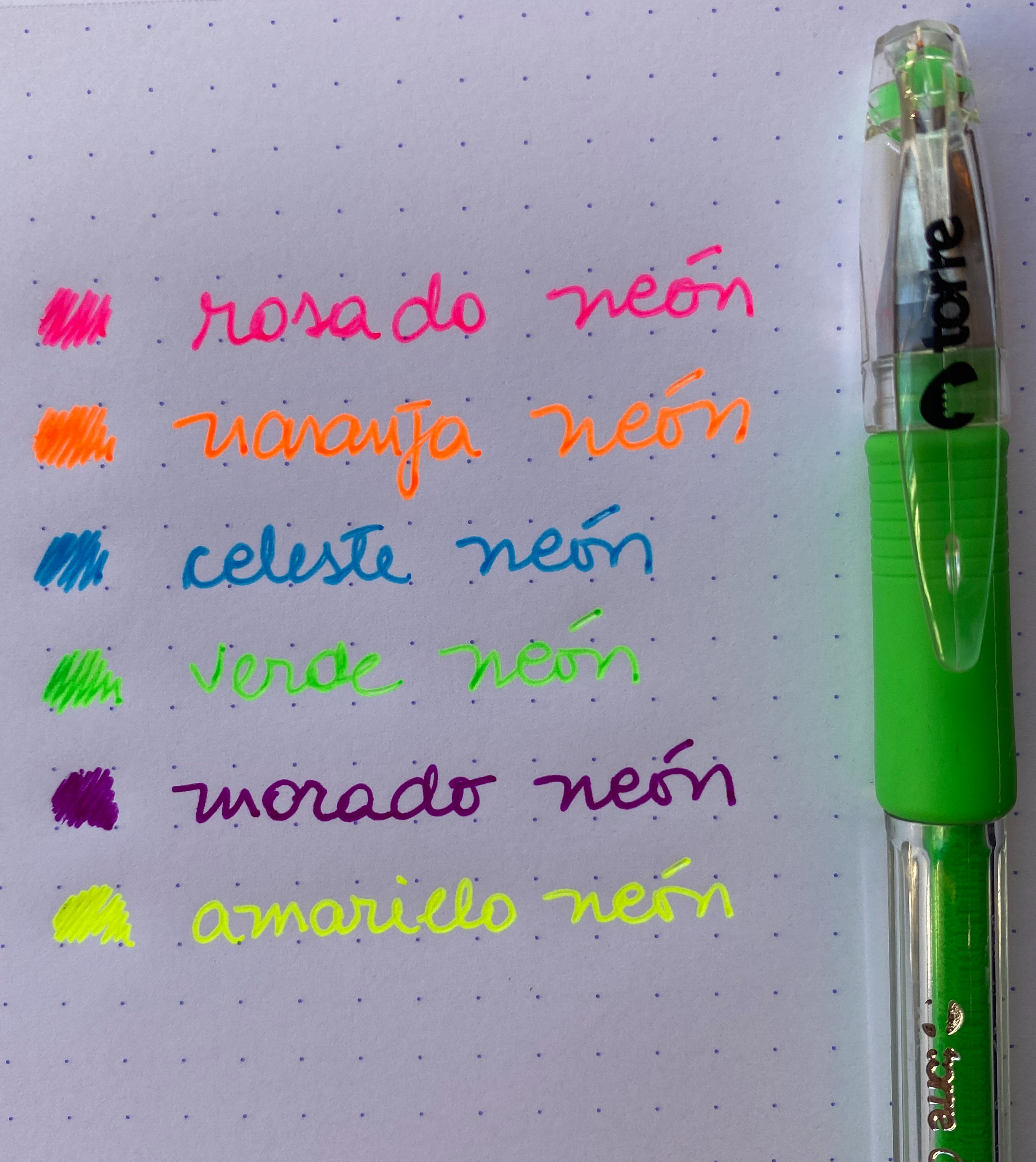 Lápiz Gel Neón Torre