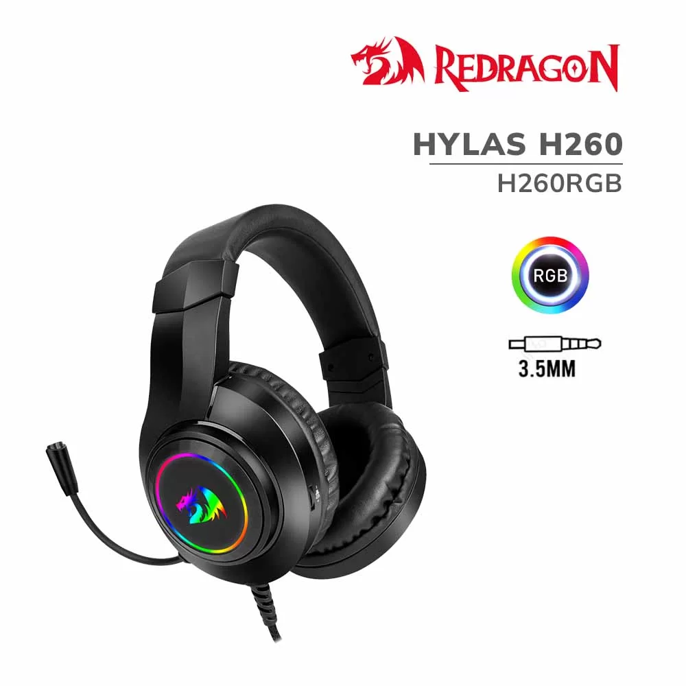 AURICULARES REDRAGON HYLAS BLACK H260RGB