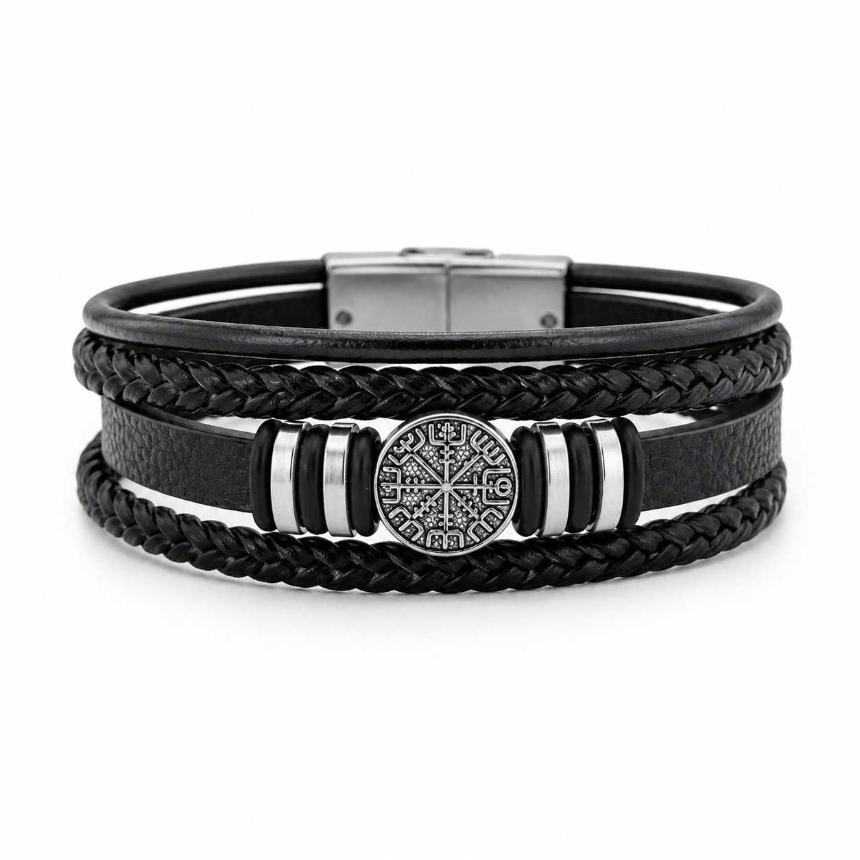 Pulsera de cuero vikinga hombre