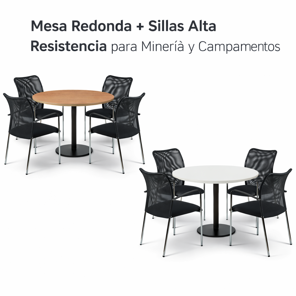Mesa Redonda y  4 Sillas Strong