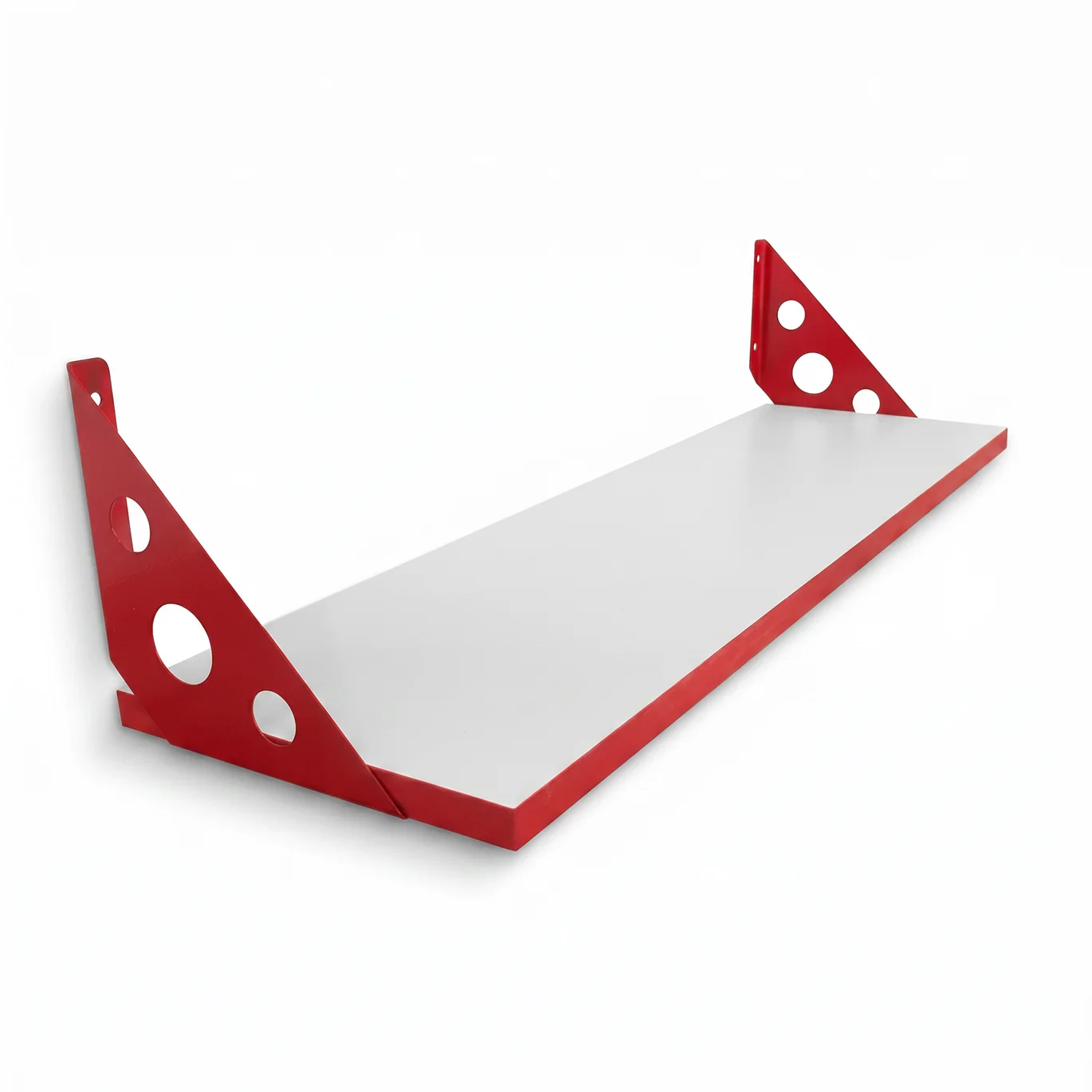 Repisa Blanca 18x60 con Soporte Rojo