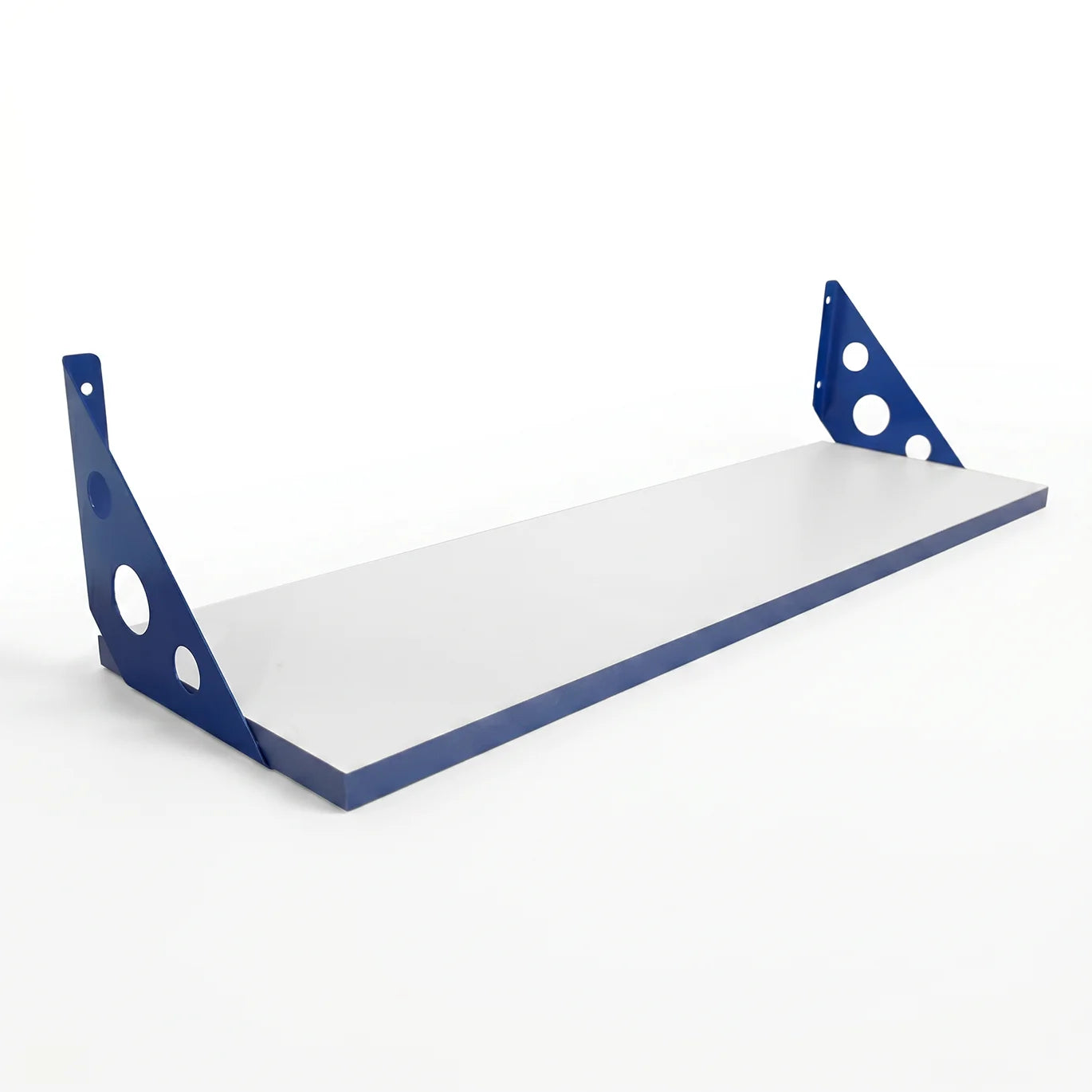Repisa Blanca 18x60 con Soporte Azul