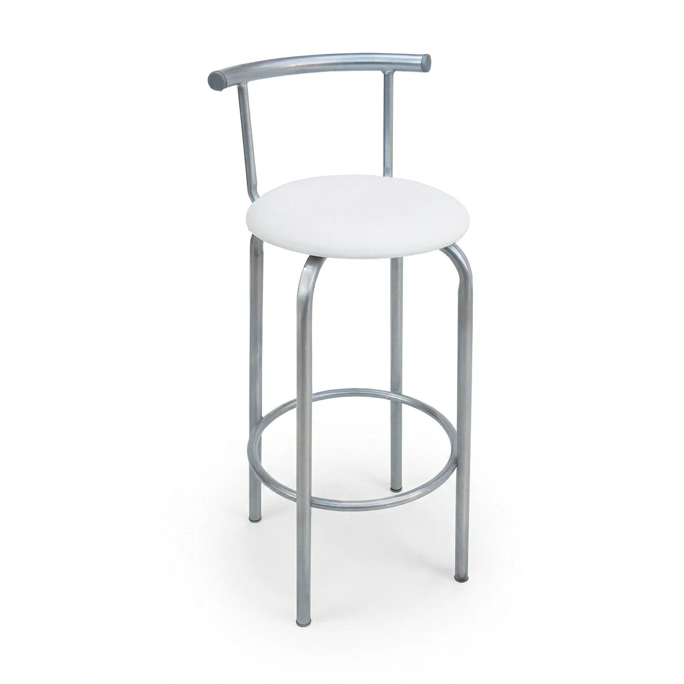 Taburete Bar Plata Blanco