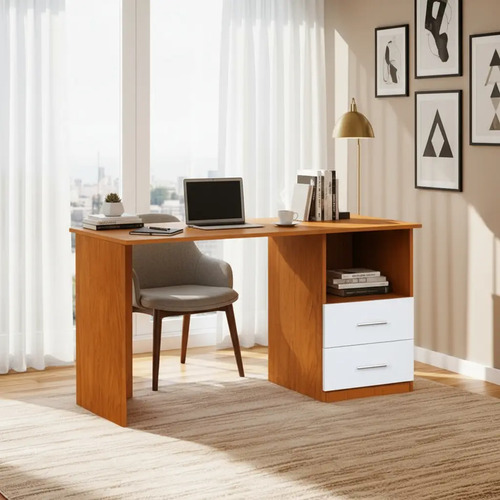 Escritorio De Oficina Con 3 Cajones 120X60X75Cm - Peral