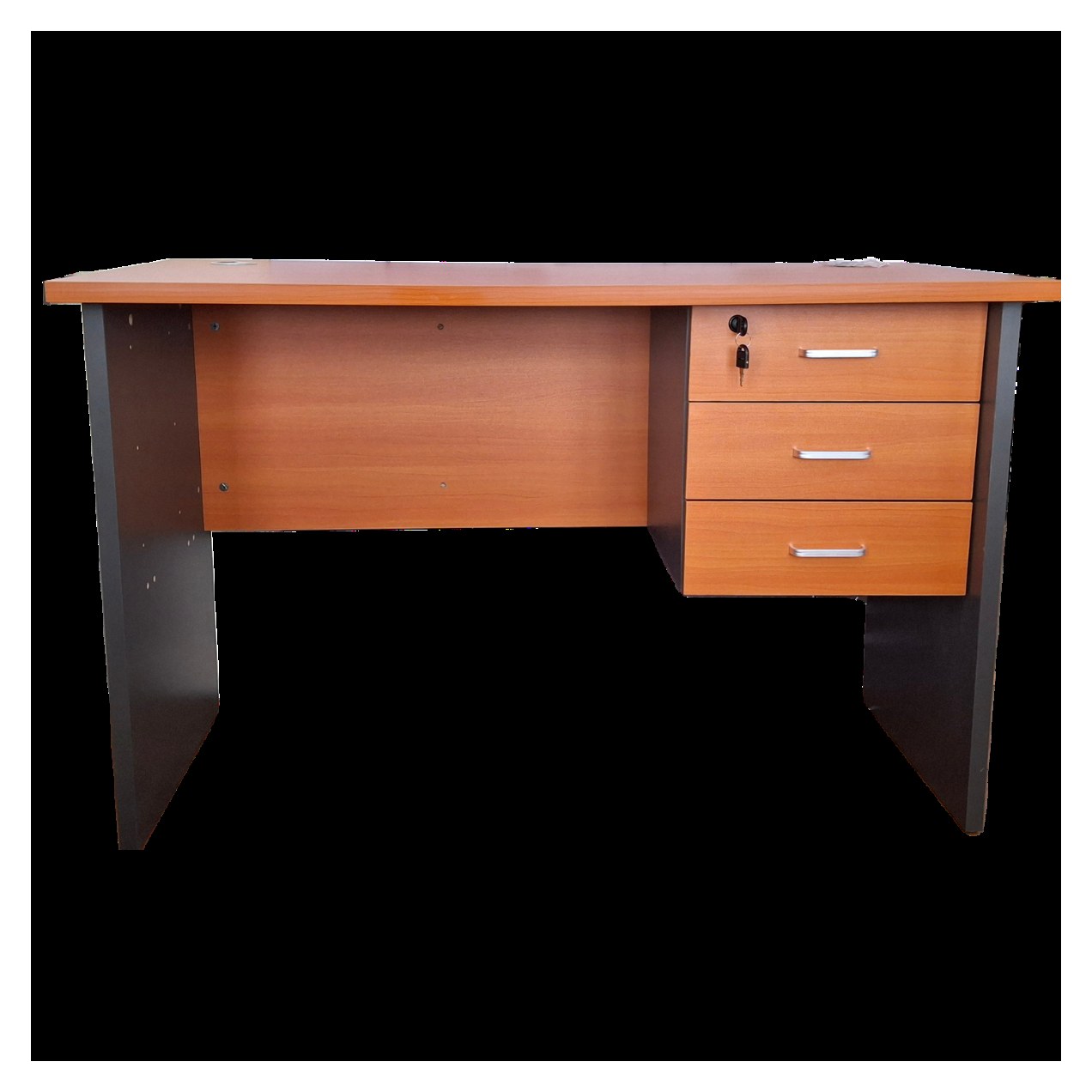 Escritorio 3 Cajones Con Llave 120x60x75 Peral