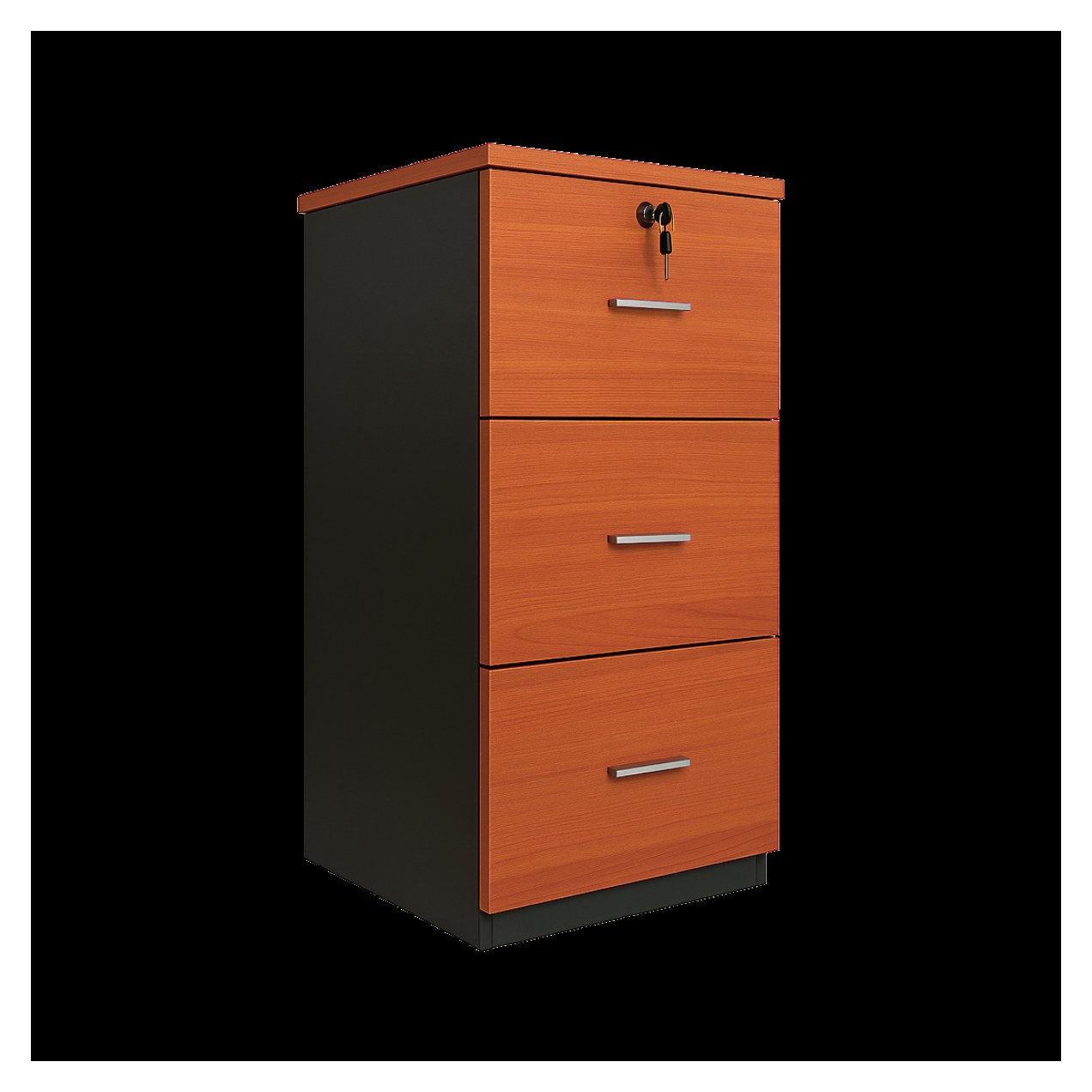 Kardex, 3 Cajones, Primer Cajón Con Llave, 108X48X45, Color Cerezo