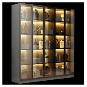 Vitrina Moderna Con Puertas De Vidrio 200x40x200cm