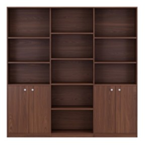 Libreros 6 Niveles 60 Modulares Mixtos, Total 180 X 180 X 30 Cm. Nogal N0040