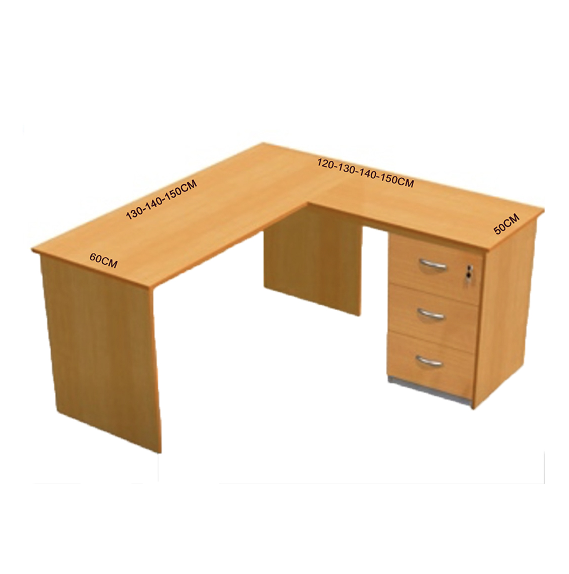 Estacion De Trabajo Con Pedestal 140X60X140X50X75