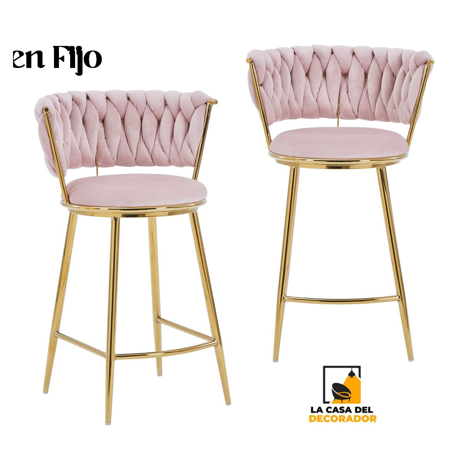 Taburete Bar Queen FijoPata Gold