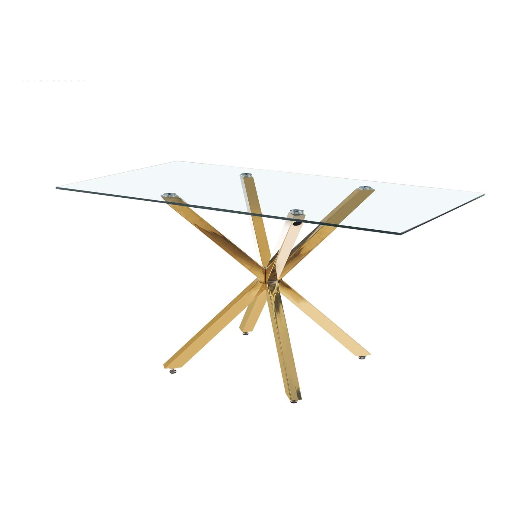 Mesa Madrid Gold Rectangular Medidas: 160x90Cm