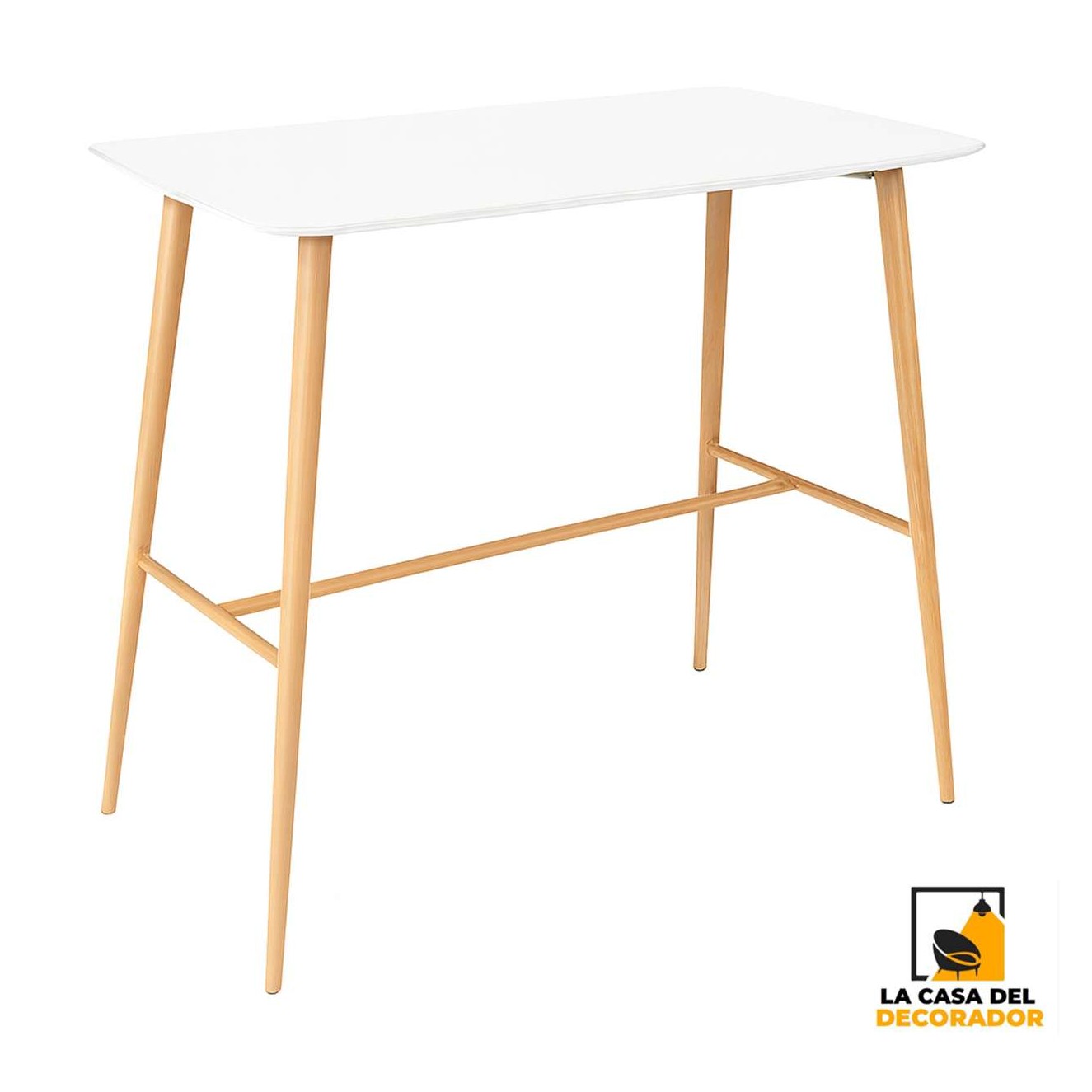 Mesa LYON BAR Rectangular Blanca Medidas120x60X105cm.