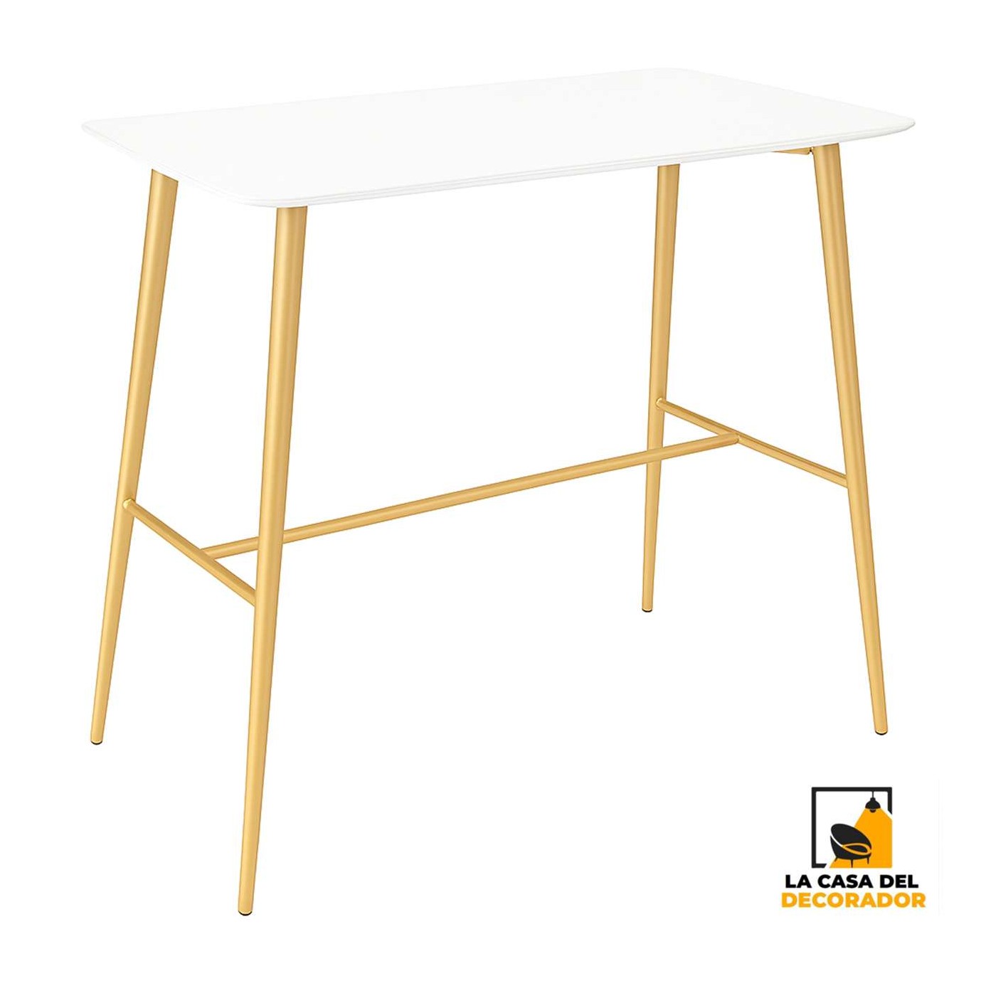 Mesa LYON BAR Rectangular Blanca Medidas120x60X105cm.