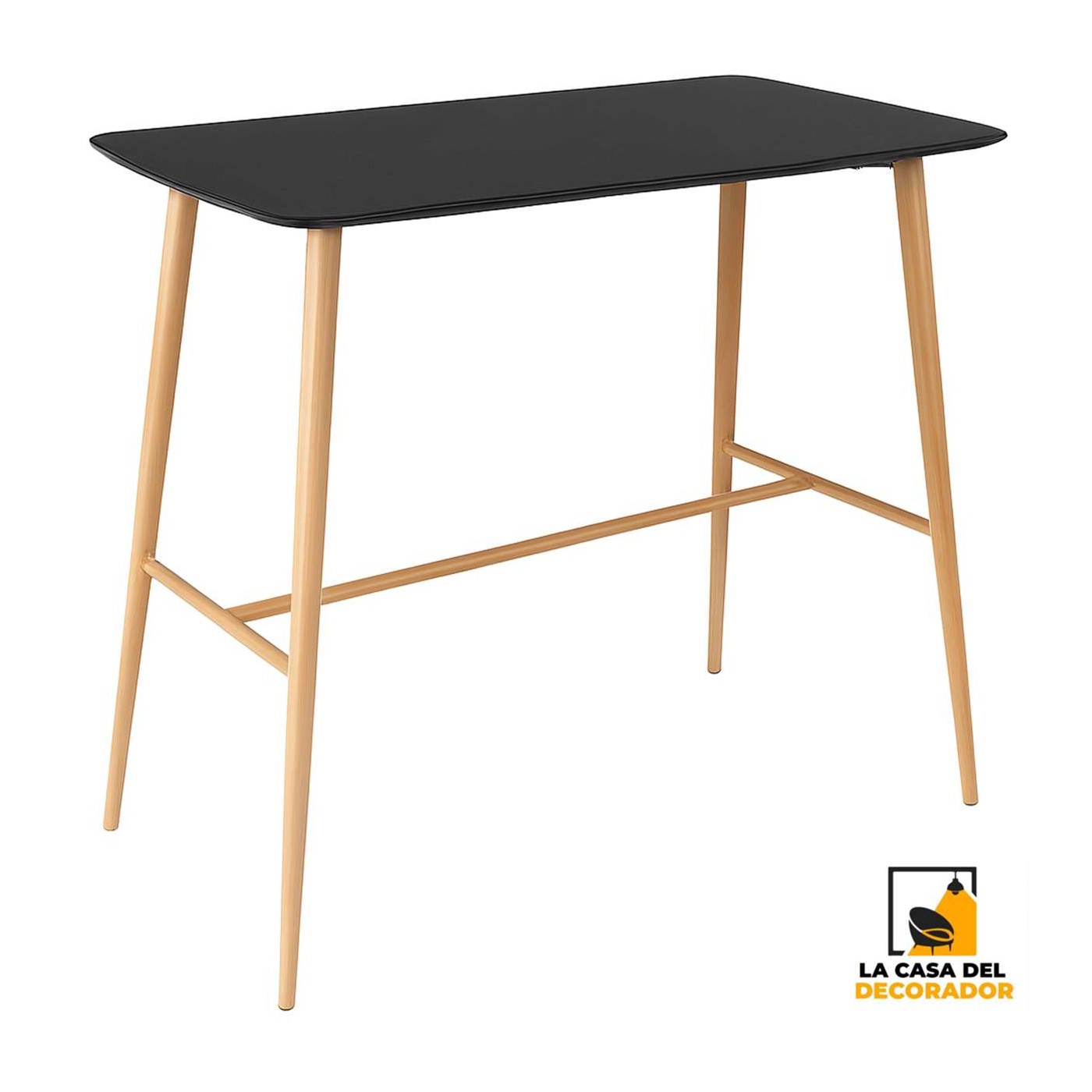 Mesa LYON BAR Rectangular Negra Medidas120x60X105cm.