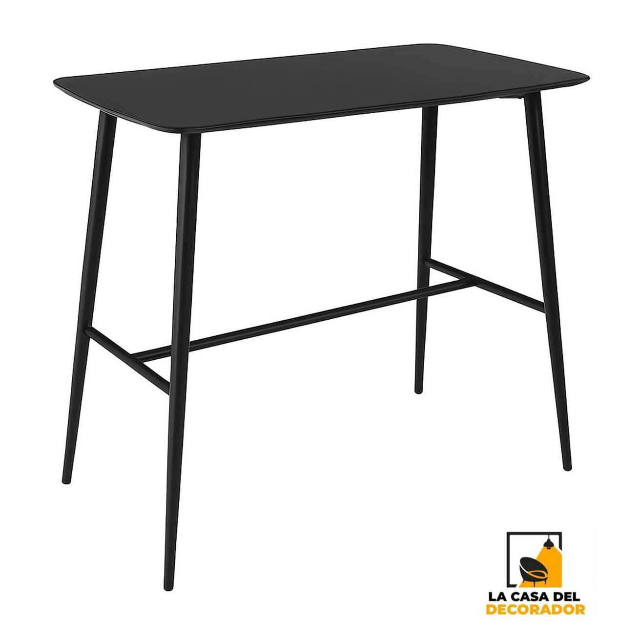 Mesa LYON BARRectangularNegra Medidas120x60X105cm.