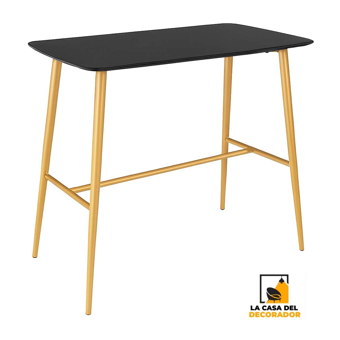 Mesa LYON BARRectangularNegra Medidas120x60X105cm.