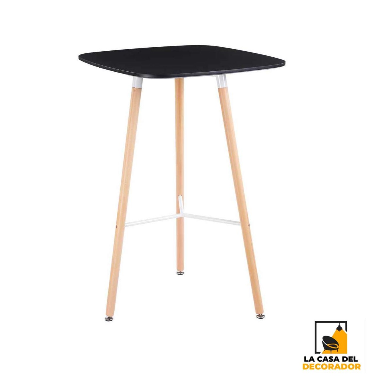 Mesa EAMES BARColor Negra Medidas70x70X105cm.