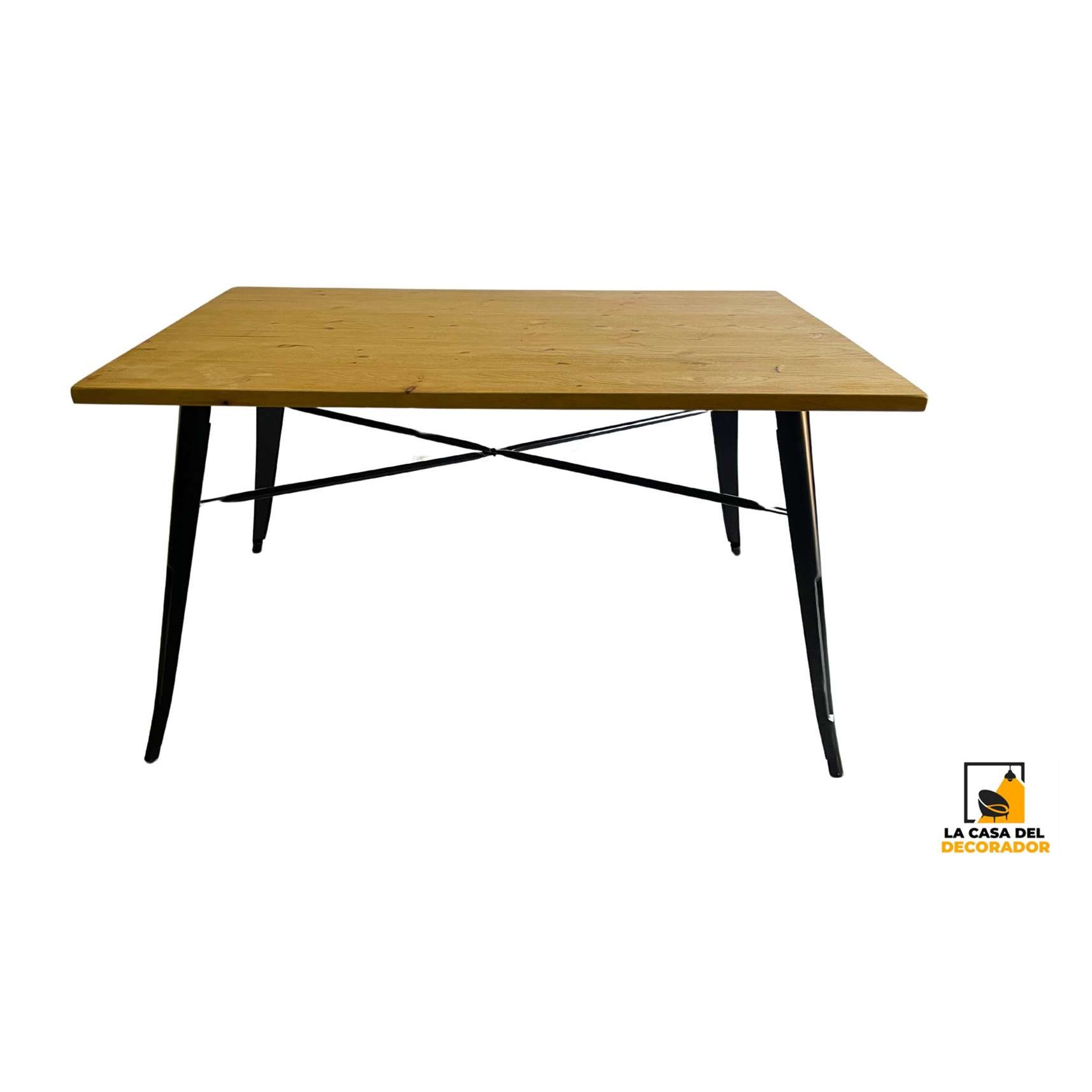 Mesa Tolix Negra 140 X 90 X 75cm.