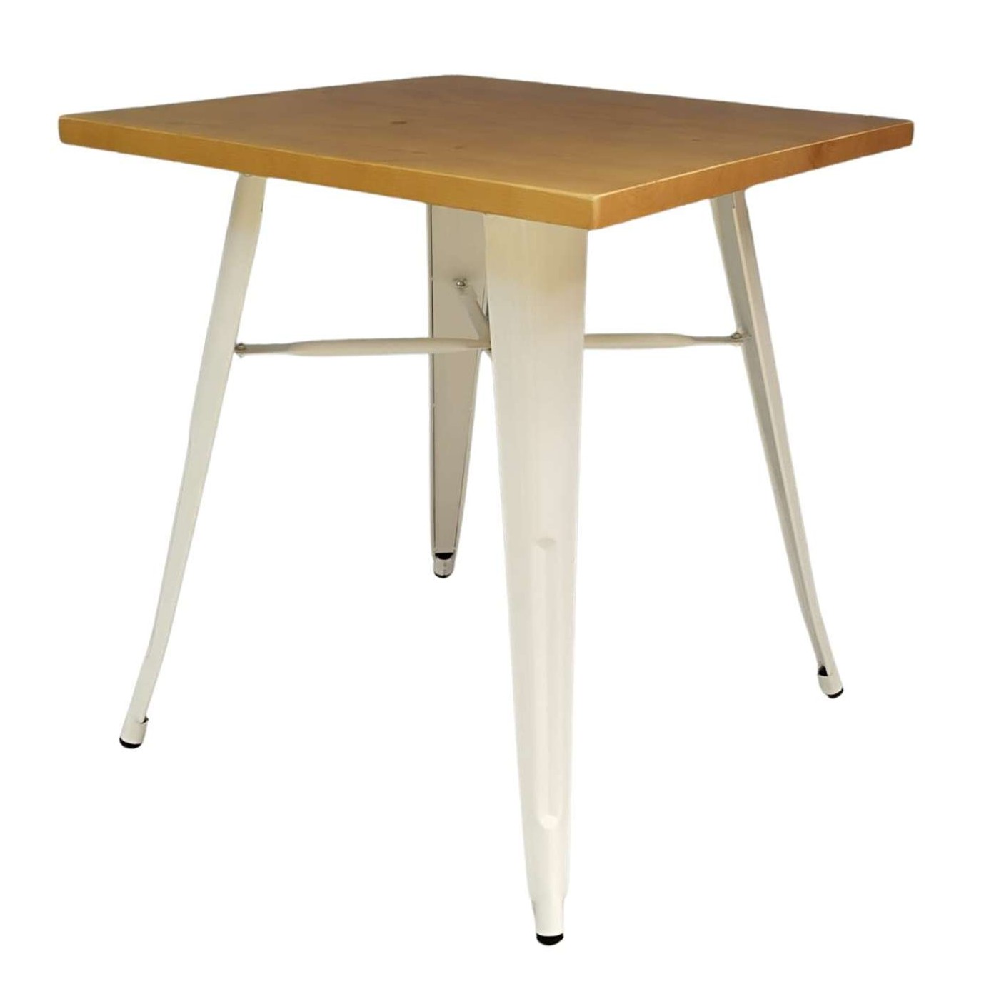Mesa TolixBlancaBase Madera 80X80X 75cm.