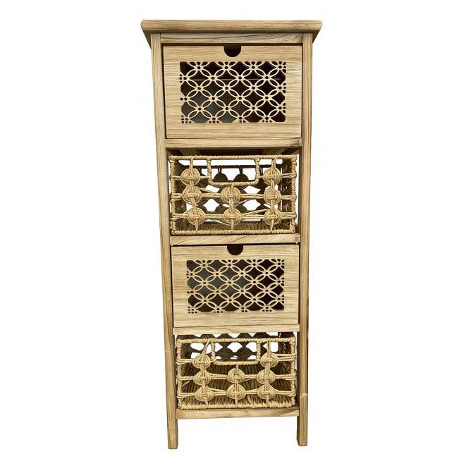 MUEBLE DE MADERA HAYA CON RATAN NATURAL