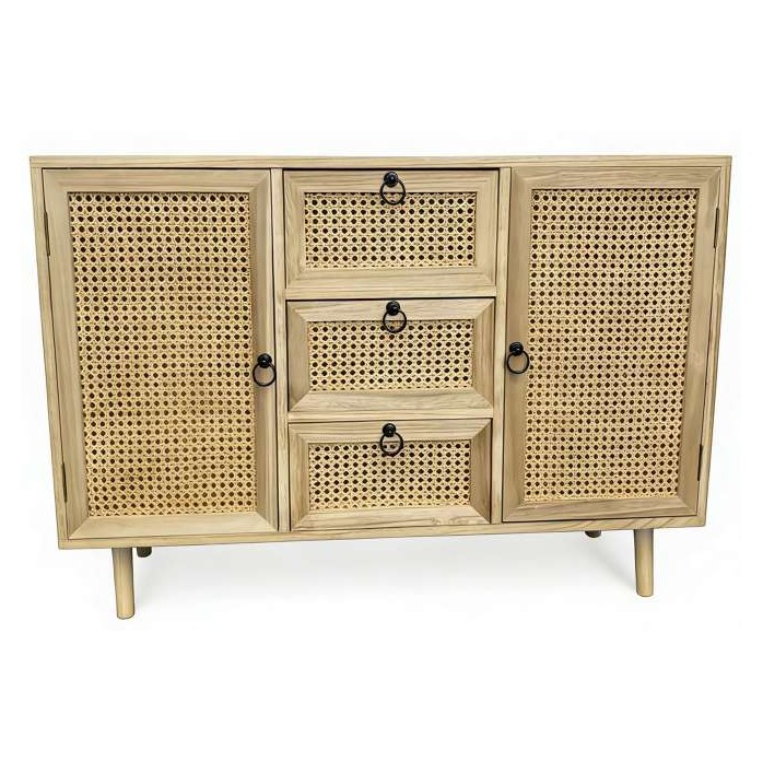 MUEBLE DE MADERA HAYA CON RATAN NATURAL