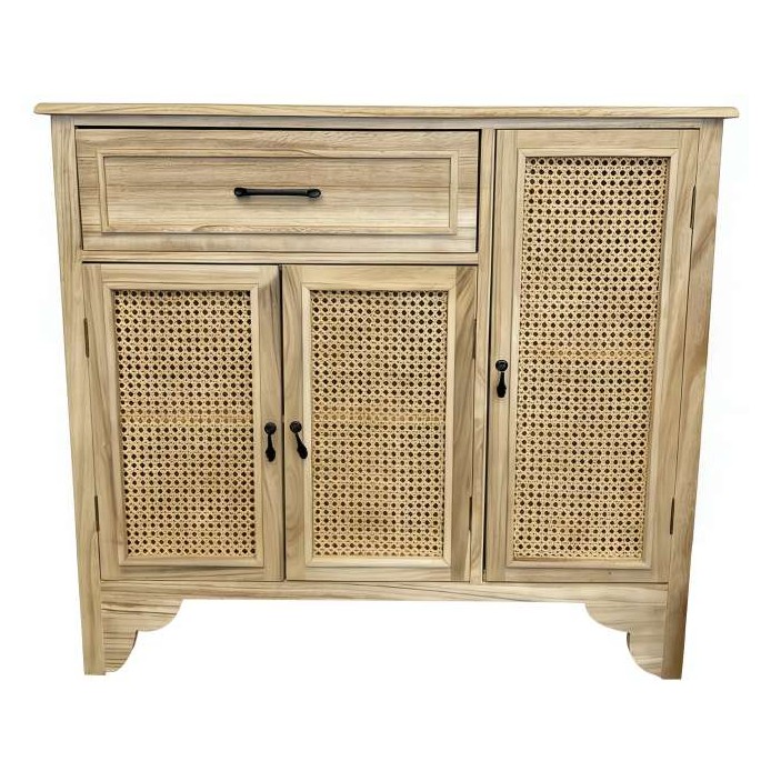 MUEBLE DE MADERA HAYA CON RATAN NATURAL