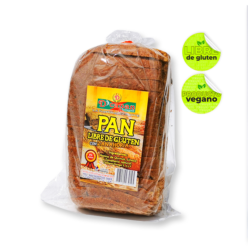 Pan Libre de Gluten con Zanahoria x 400 gr D`Capan Integral