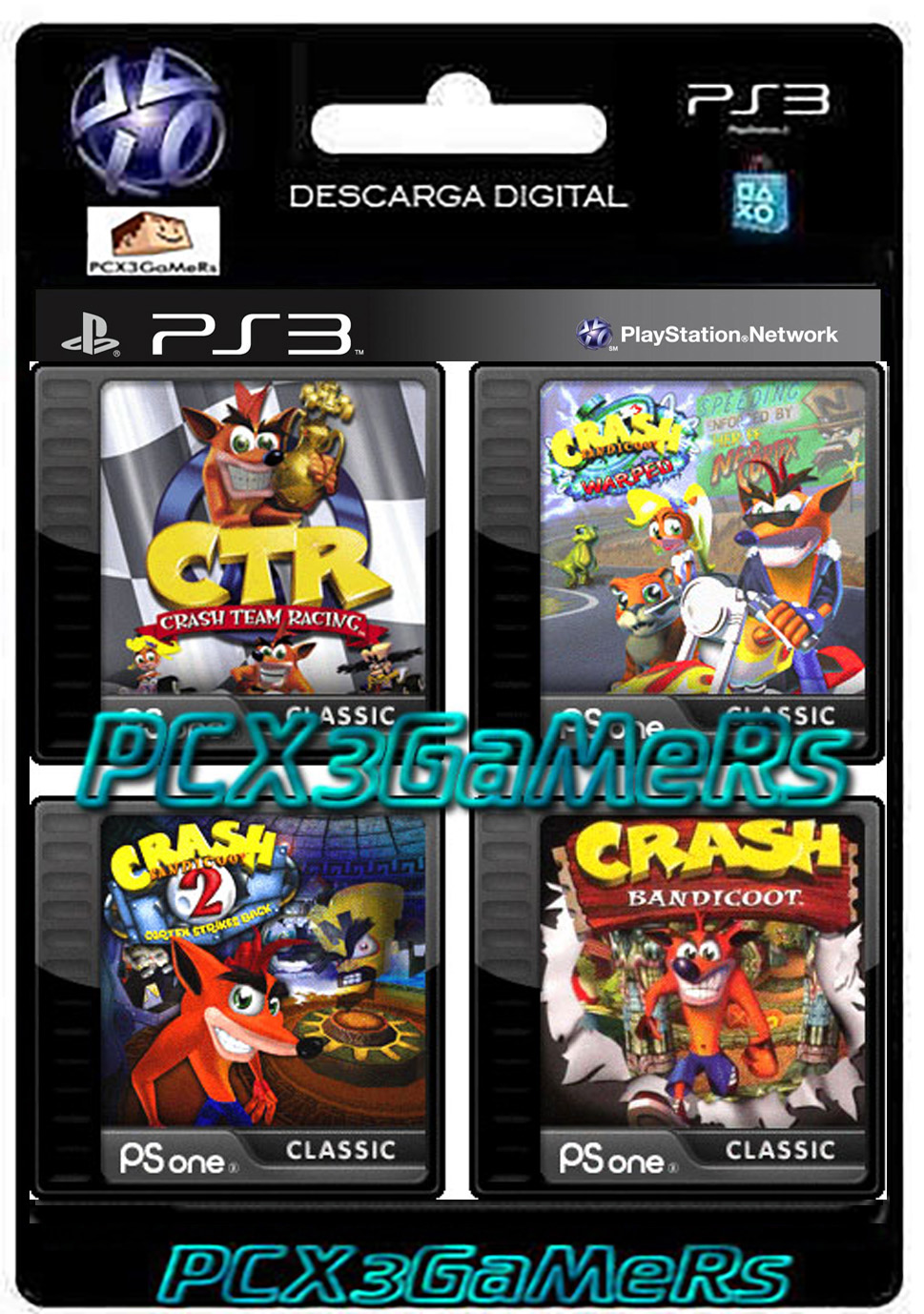 PS3 PACK CRASH 123CTR [4 crash en 1] [PCX3GaMeRS]