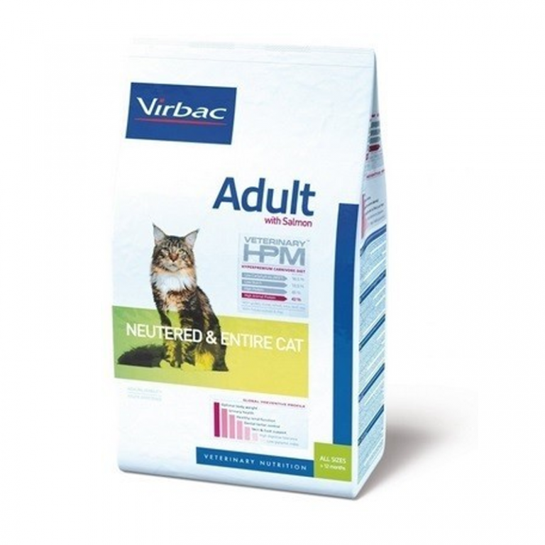 Hpm Virbac Adult Neutered Entire Cat Salmon 7 Kg.