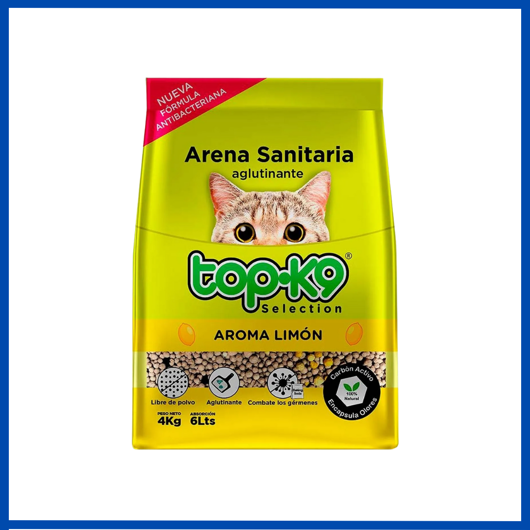 Topk9 Arena Aglutinante Limon 4 Kg