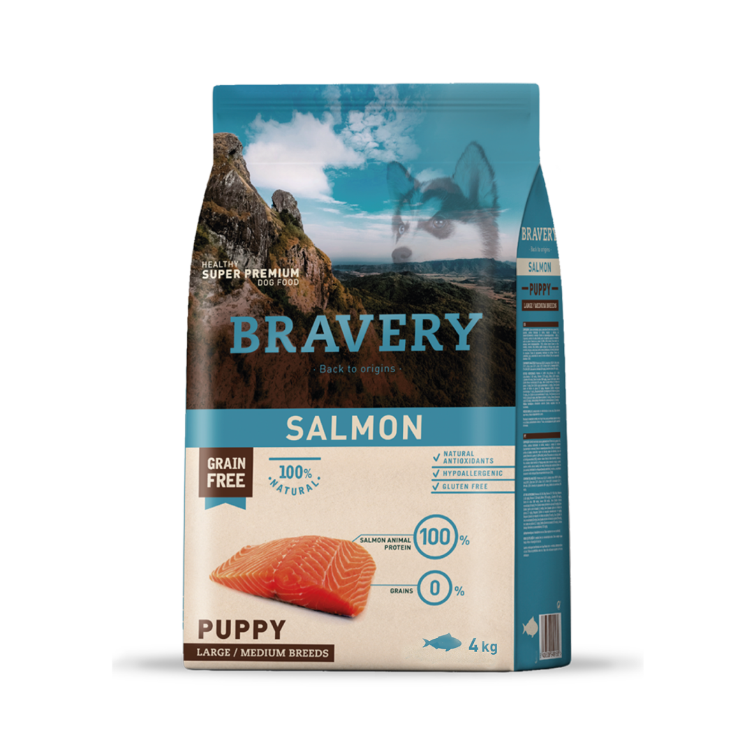 Bravery Salmon Puppy Large Medium Breeds 4 Kg