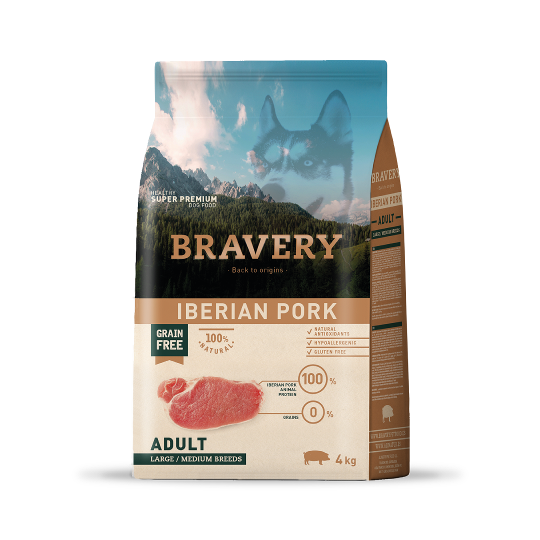 Bravery Iberian Pork Adult Large Medium Breeds 4 Kg