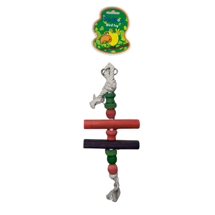 Columpio De Madera Para Aves Rojo