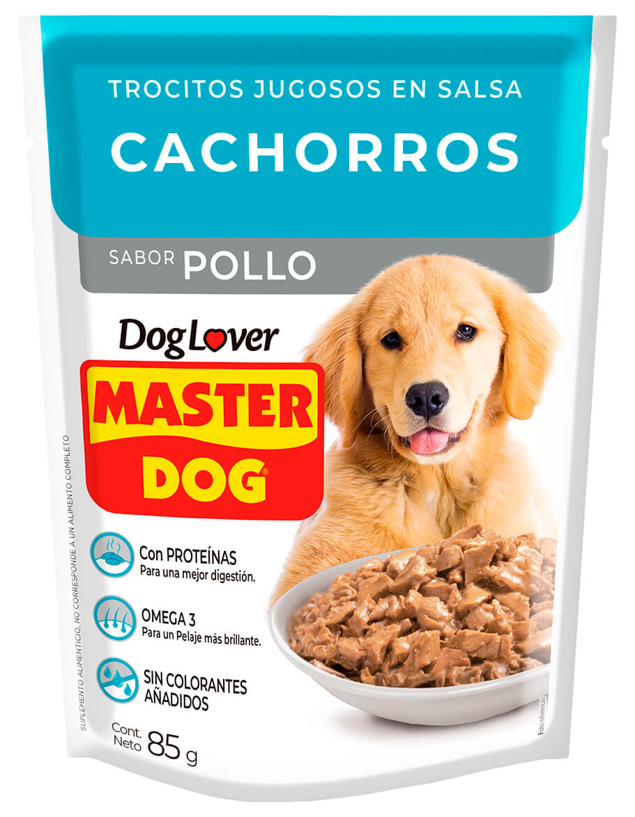 Alimento Húmedo Master Dog Trocitos Jugosos Cachorro Sabor Pollo 85 Gr