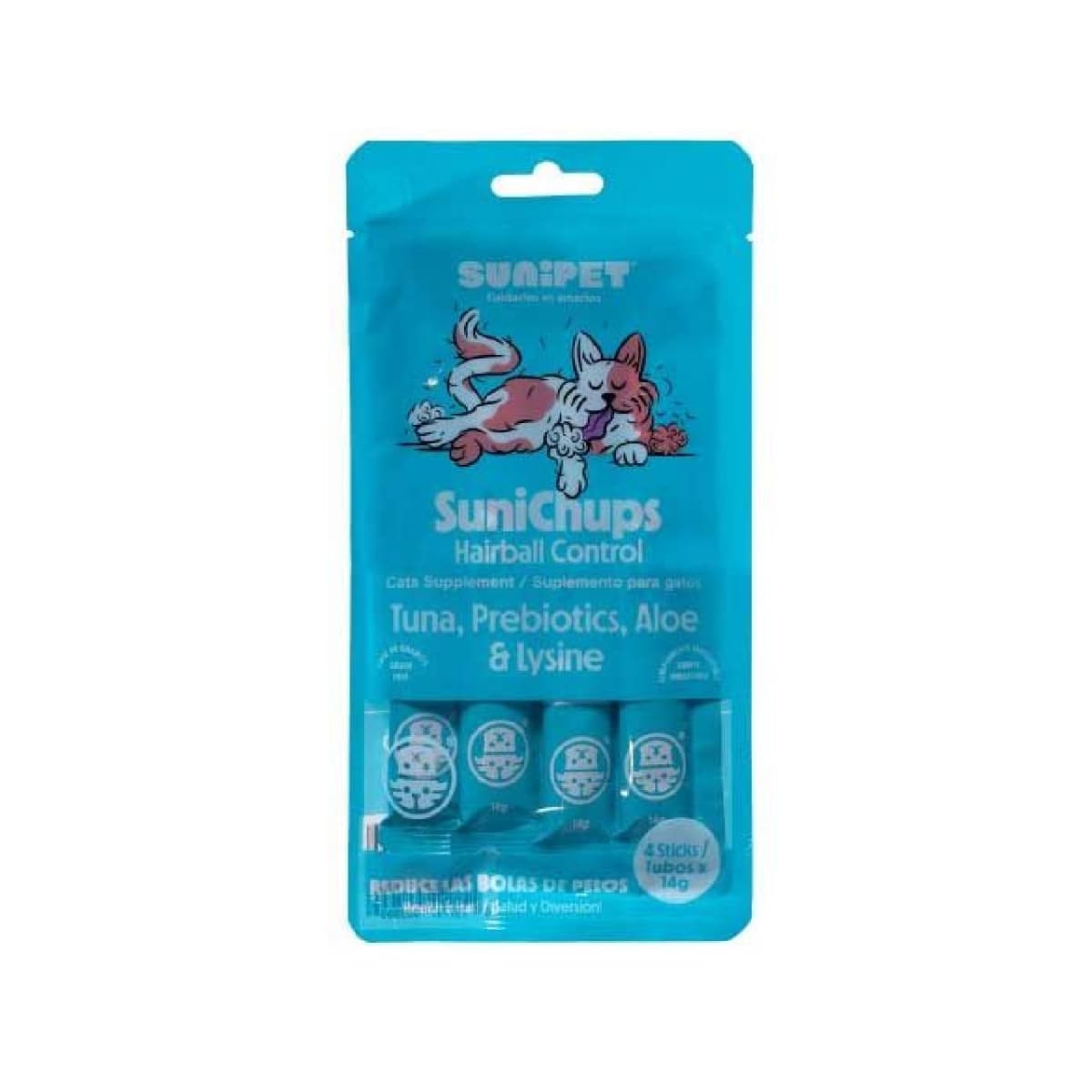 Sunichups Alim Hum Ctrl Bola Pelo Gato 14 gr x 4 tubos