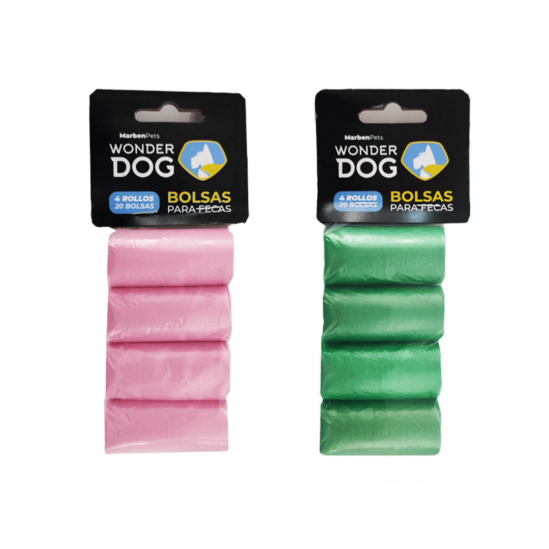 Wonder Dog Bolsas fecas verde/rosa