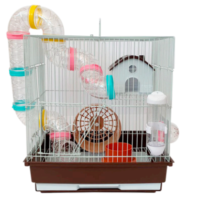 Jaula Hamster 2 pisos con tubos 34.5 x 28 x 37 cm - Cod 425B