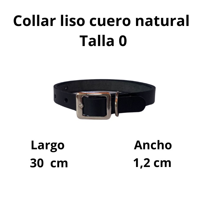 Collar de cuero liso talla 0