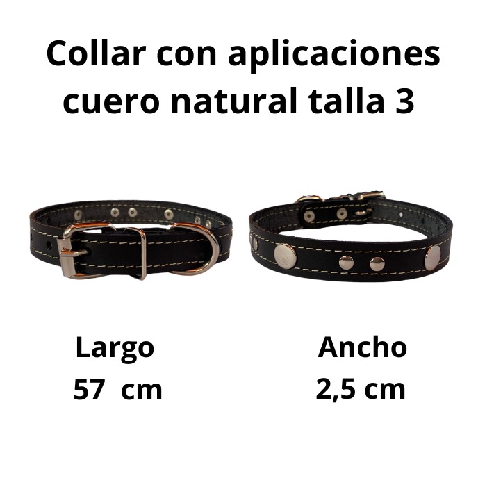 Collar de cuero con aplicaciones talla 3
