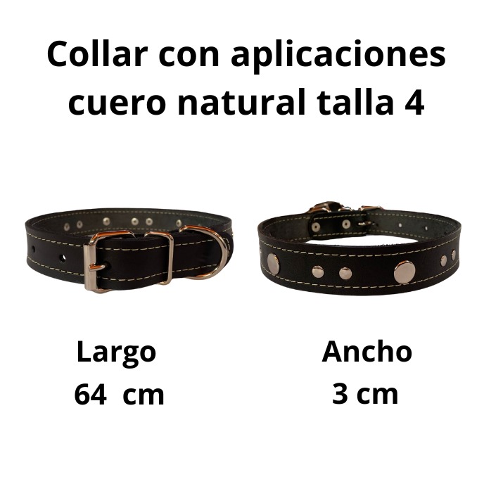 Collar de cuero con aplicaciones talla 4