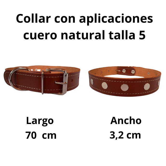 Collar de cuero con aplicaciones talla 5
