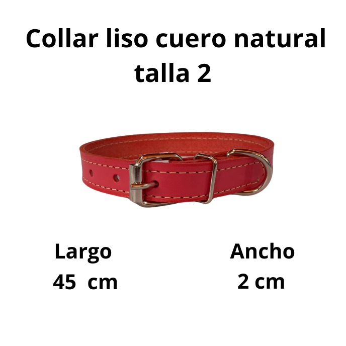 Collar de cuero liso talla 2